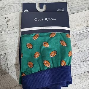 Club‎ Room 2 Pack Football Solid Boxer Shorts Men's XXL Navy / Placid Blue NWT